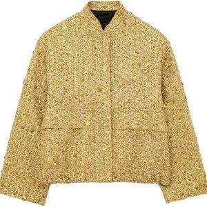 LUXE GOLD TWEED AND SEQUIN JACKET